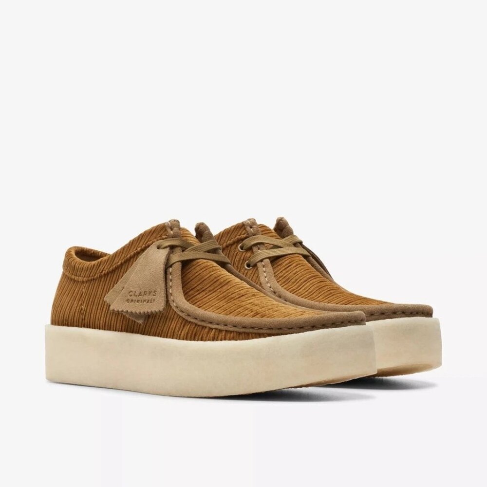 Clarks Tan Corduroy Sneakers